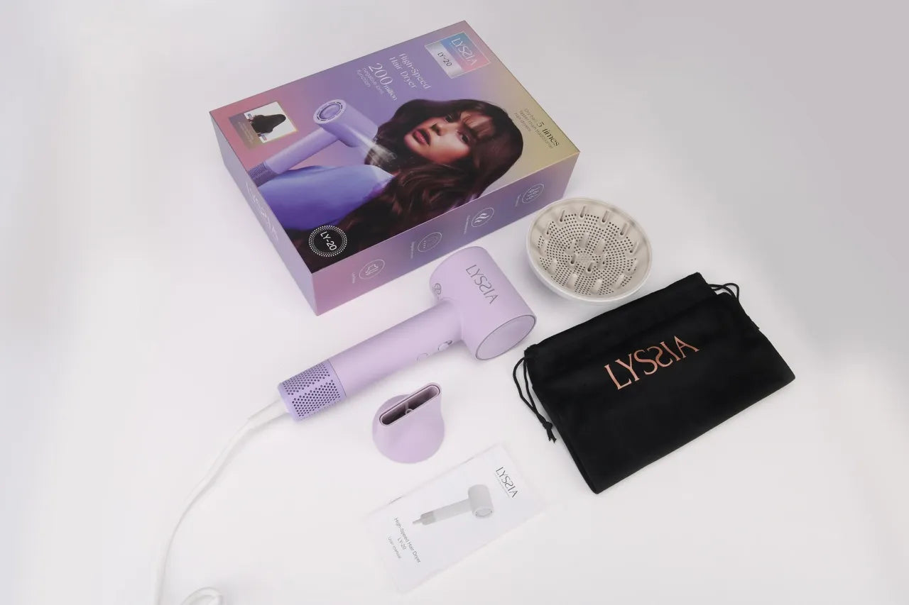 Lyssia LY-20 Ionic Multi-Styler – with Diffuser & Travel Bag (PURPLE)